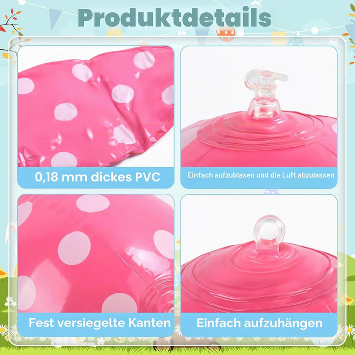 Aufblasbare Ostereier XXL, 40 cm Grosse Ostereier für Draussen, Ostereier zum Aufhängen Draussen XXL