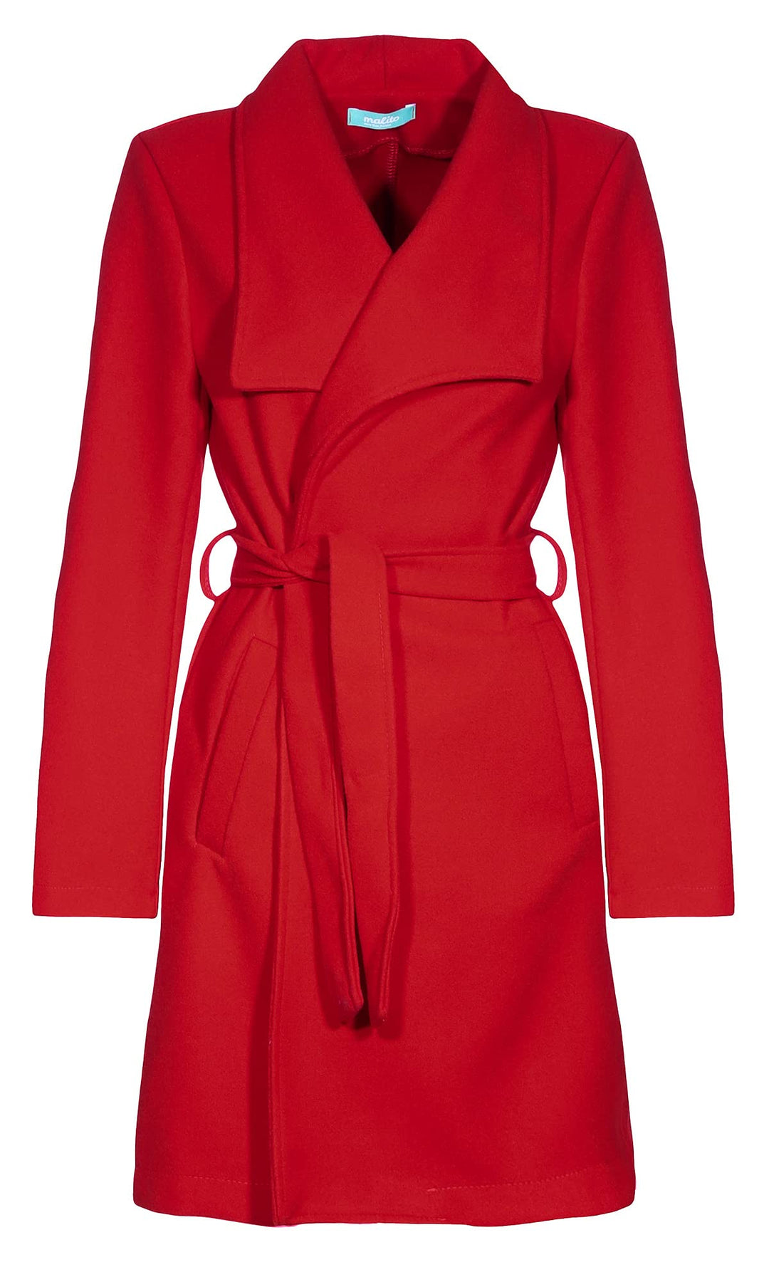 malito – Damen Trenchcoat einfarbig mit Gürtel & Taschen – klassischer Mantel für Herbst & Winter –