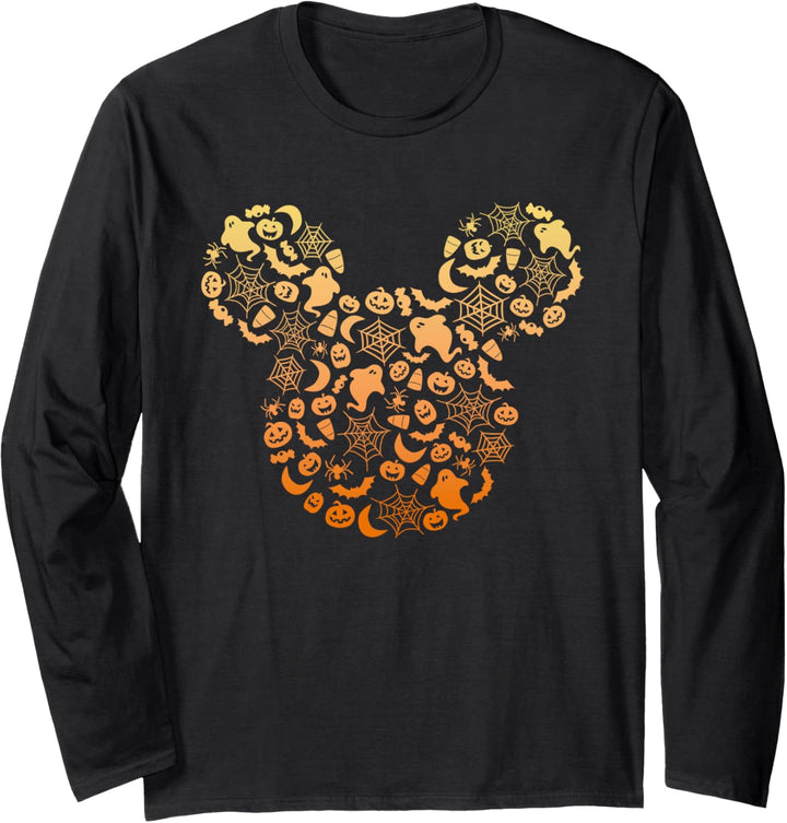 Disney Mickey Mouse Halloween Ghosts & Pumpkins Gradient Langarmshirt