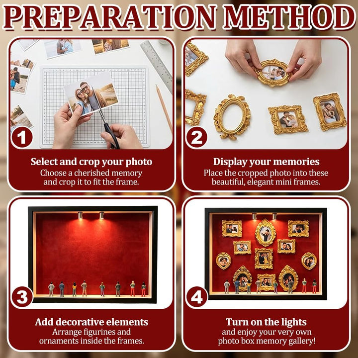 DIY Mini Museum, HOVCEH Mini Bilderrahmen Vintage mit 8 Figuren, Museum of Us, Kreativ DIY Museums S