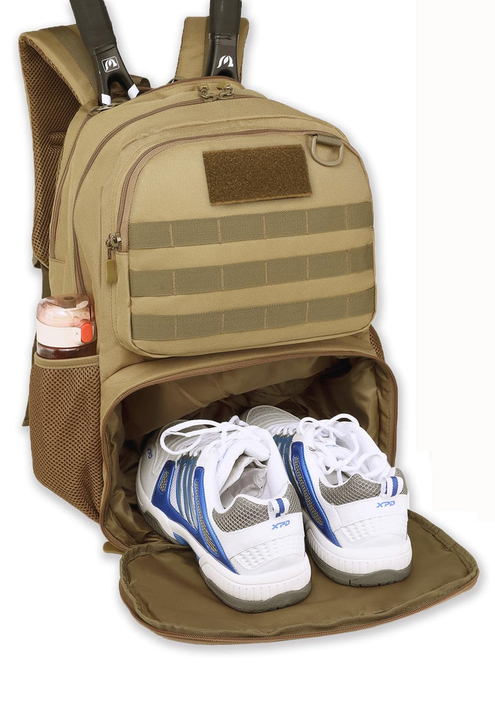 BlesMaller Tennisrucksack für Damen &amp; Herren Taktische Tennistasche mit Schuhfach &amp; Schlägerschutz S