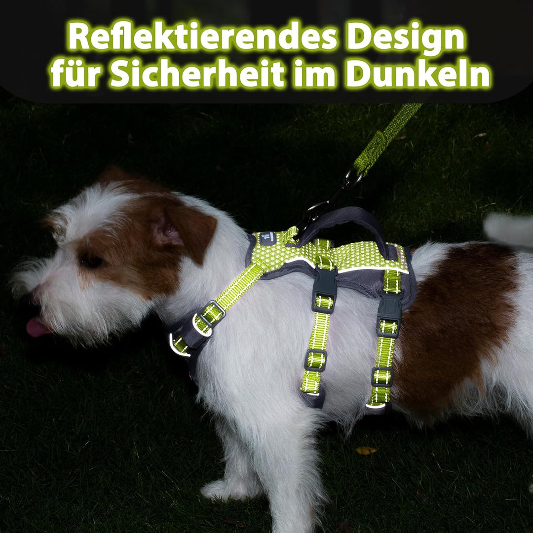 Huntboo Sicherheitsgeschirr Hund Ausbruchsicher, Panikgeschirr für Hunde, Reflektierendes Geschirr H