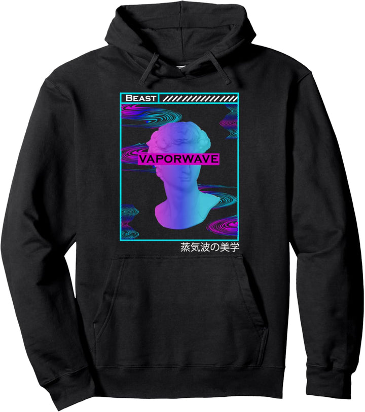 Vaporwave Aesthetic Statue Greek Error Lofi E-Boy E-Girl Pullover Hoodie