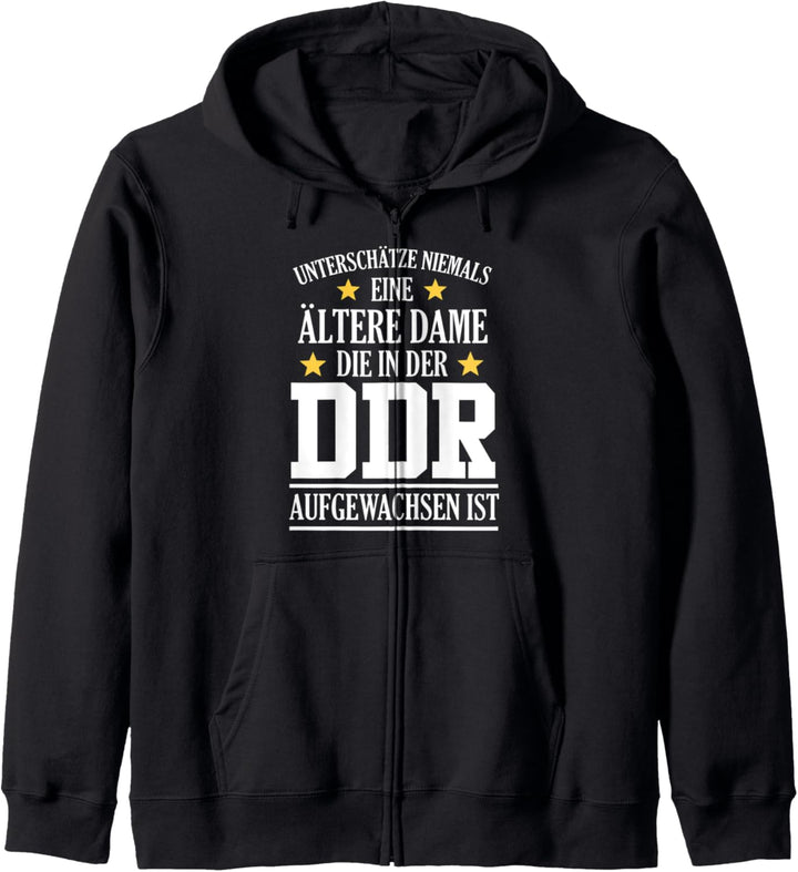 DDR Ossi Ostdeutschland Spruch ältere Dame Überraschung Kapuzenjacke