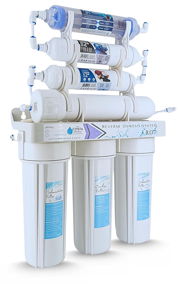 Czysta Kropla 7-Stufen Umkehrosmose Wasserfilter mit Mineralisierung Ionisator und 12 Liter Tank Unt