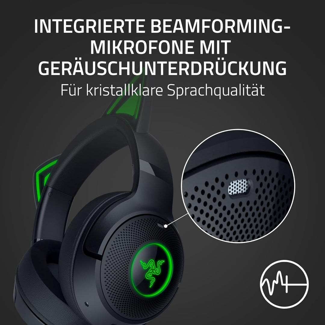 Razer Kraken Kitty V2 BT - Kabelloses Bluetooth RGB Headset mit Kitty Ears für Gaming und Streaming
