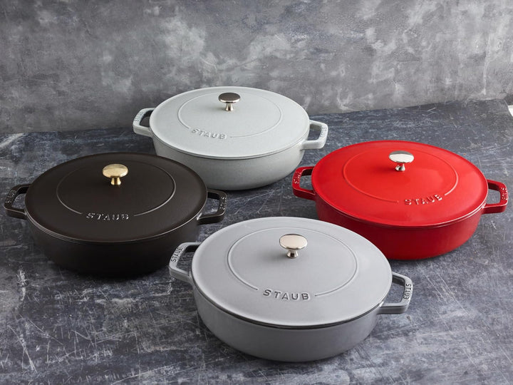 STAUB Gusseisen Bräter, Chistera Tropfenstruktur im Deckel, Rund 28 cm, 3,7 L, Für alle Herdarten ge