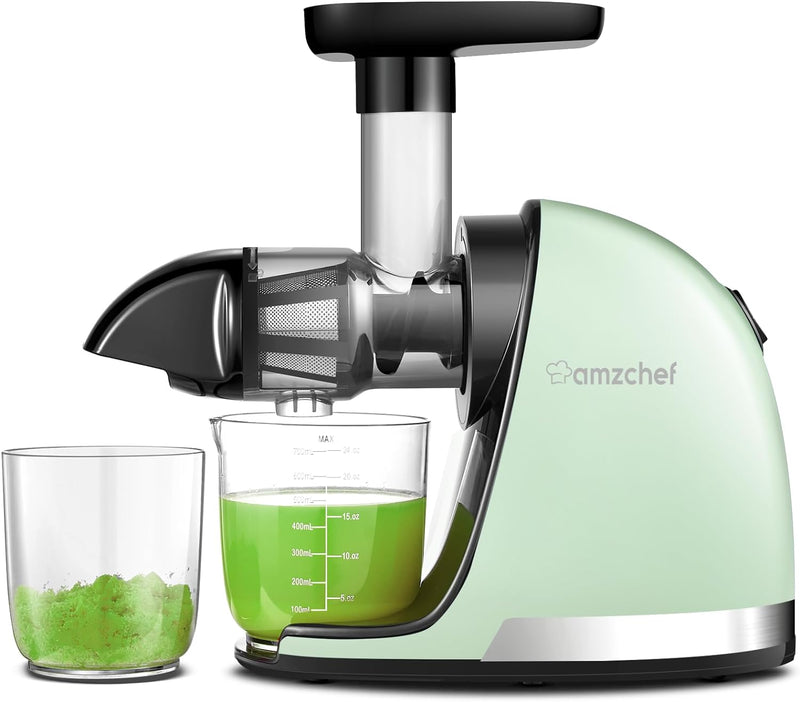 AMZCHEF Entsafter Gemüse und Obst - Entsafter Slow Juicer mit Rückwärts-Kau-Funktion - Zartes Zerkle