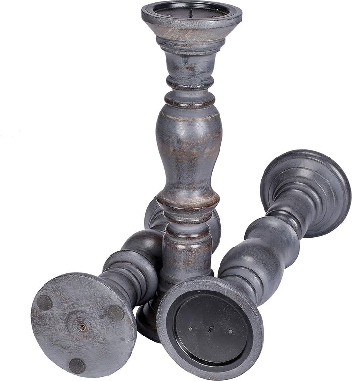Set mit 3 hölzernen Stumpenkerzenhaltern, ideal für LED- und Stumpenkerzen, Geschenke für Hochzeit,