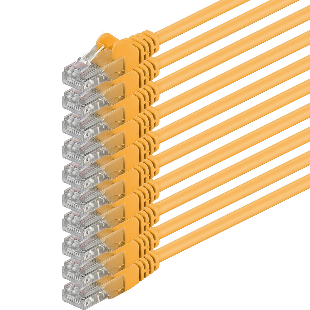 10m - gelb - 10 Stück - (Pack) - CAT.6 CAT6 Ethernet-LAN-Netzwerk-Kabel 1000 Mbit/s Patchkabel