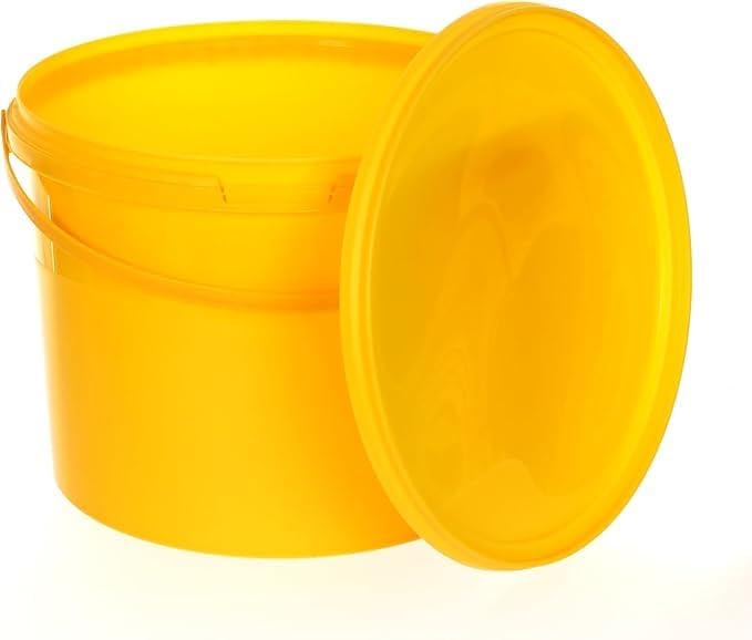 BenBow Eimer mit Deckel 10l gelb 20x 10 Liter - lebensmittelecht, stabil, luftdicht, auslaufsicher,
