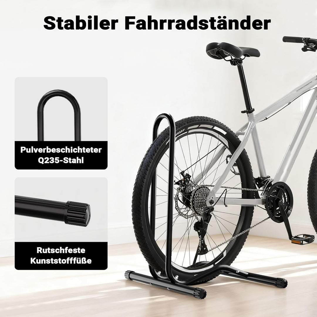 Toboli Mobiler Fahrradständer für EIN Fahrrad bis 60mm Reifenbreite Montageständer Bodenständer für