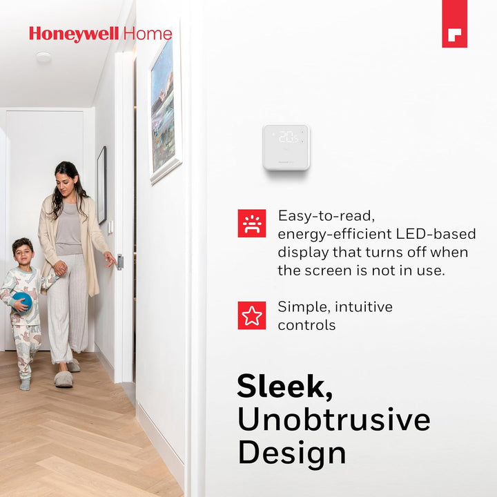 Honeywell Home DT3 Verdrahteter Raumthermostat, EIN/Aus Verkabelt | Premium Schwarz, Verkabelt | Pre