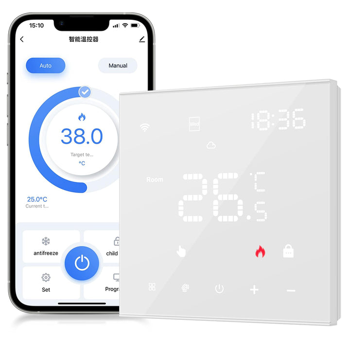 MIUCDA Smart Elektrisch Fussbodenheizung Thermostat WLAN Programmierbarer Raumthermostat Digital Ele