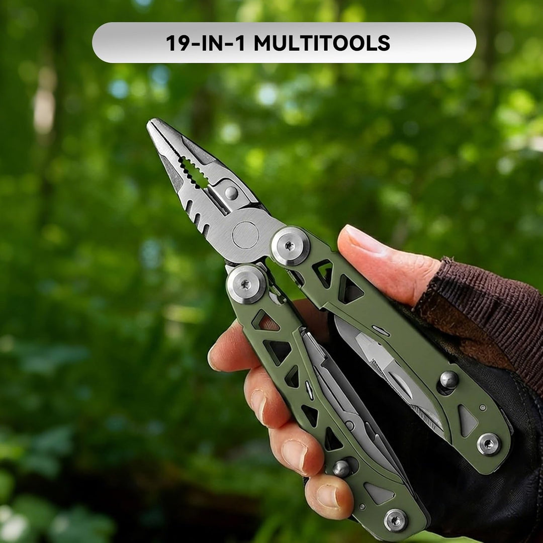 Leichtes Multitool, 19-in-1 Multifunktionszange, Edelstahl-Werkzeug für den Alltag, Flaschenöffner,
