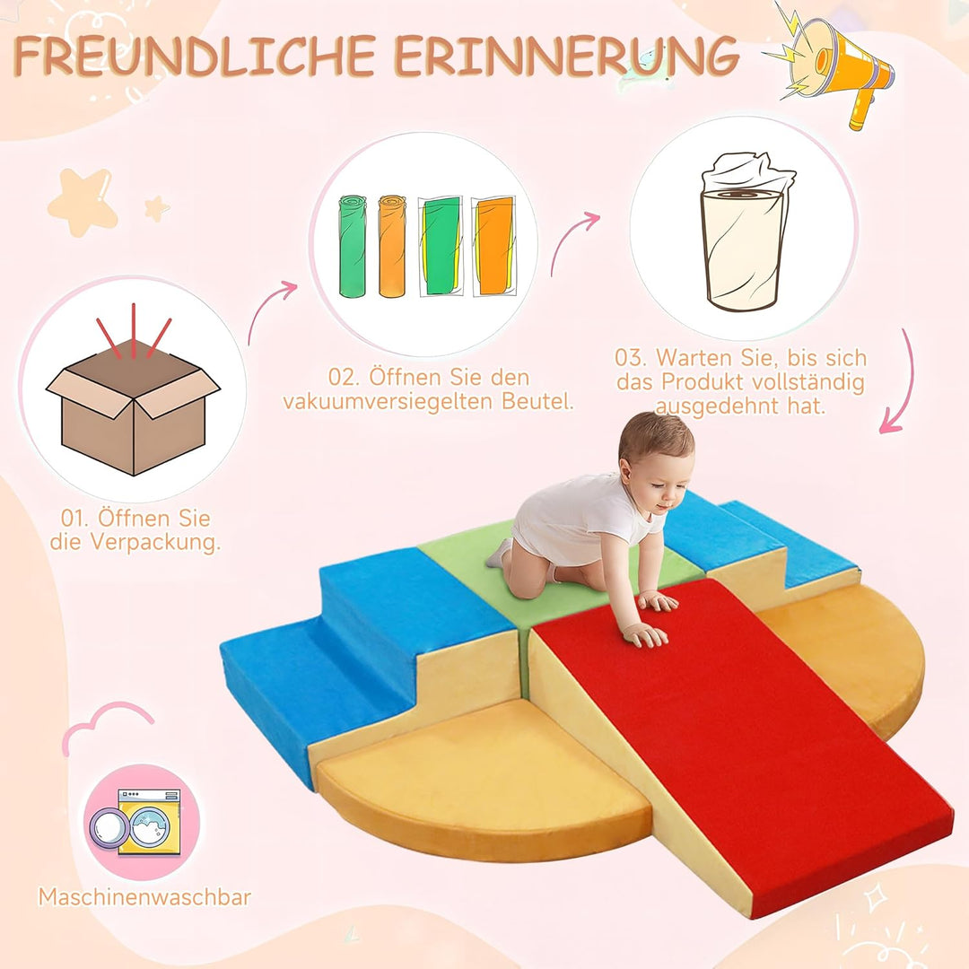 Schaumstoff Bausteine Kinder, Softbausteine, Montessori Spielzeug für Kinder, Waschbare Hülle für In