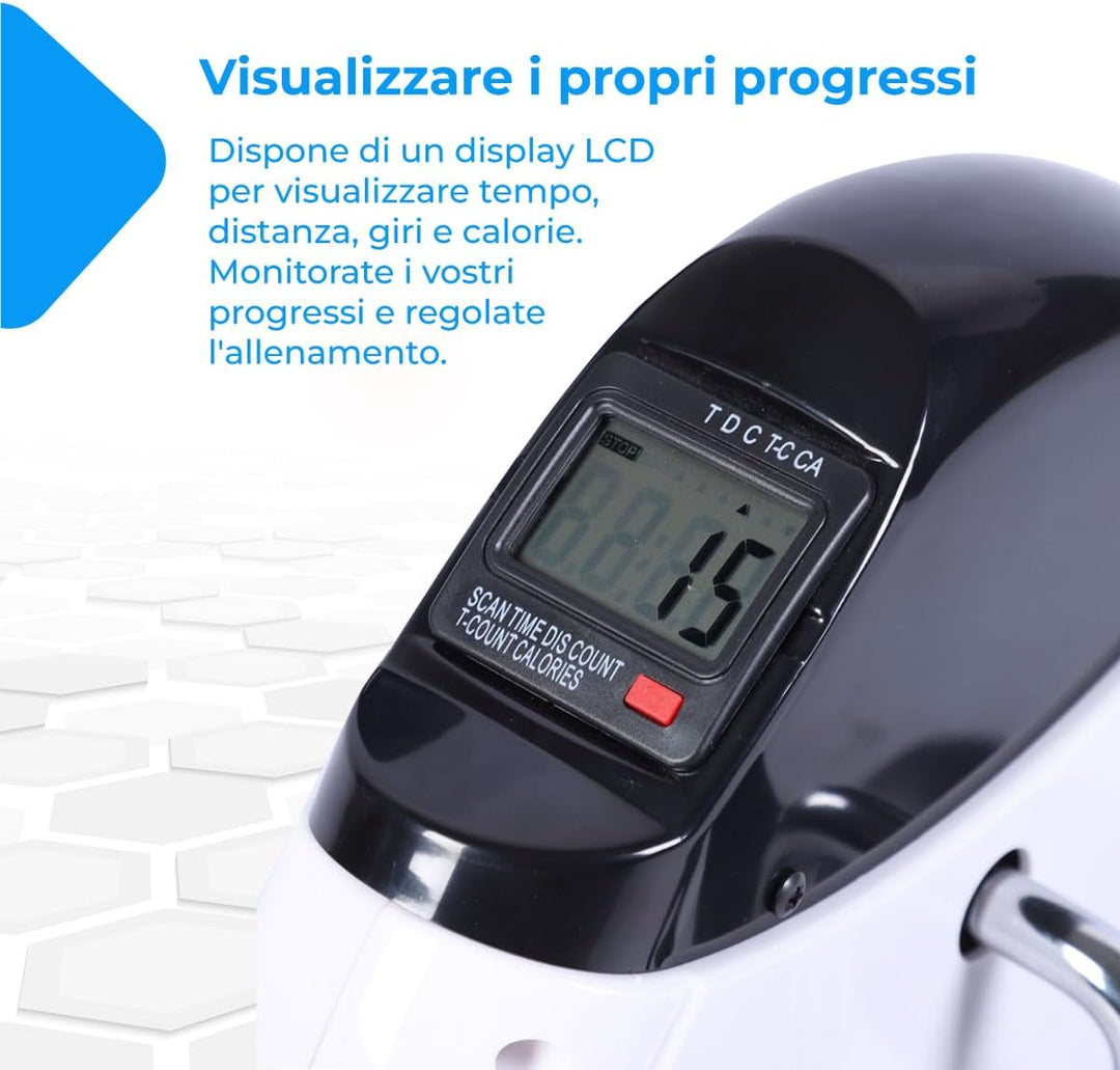 NK Statische Pedale, Pedaltrainer für Arm- und Beintraining, einstellbare Widerstandsstufen, LCD-Dis