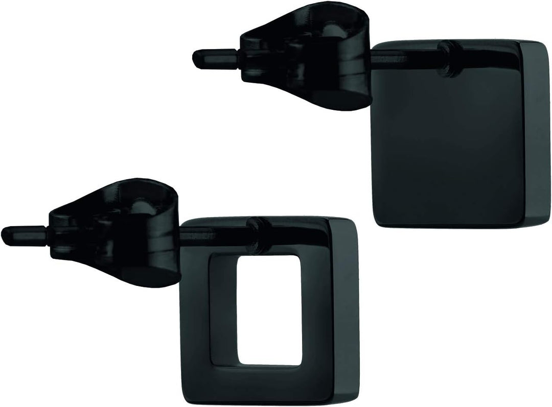 LIEBESKIND BERLIN Damen-Ohrstecker Edelstahl Schwarz, Schwarz