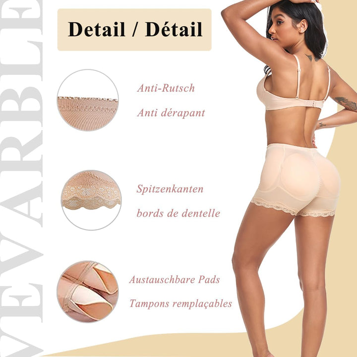 Damen Butt Lifter Höschen Po Push Up Unterhose Enhancer Panties Shapewear Padded Miederpants Boyshor