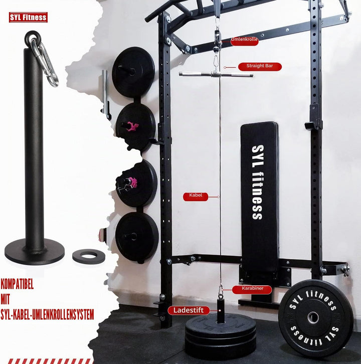 SYL Fitness Gewichtsplatte Ladestift 25mm/50mm, Fitness Weight Plate Loading Pin Home Gym Workout Bl