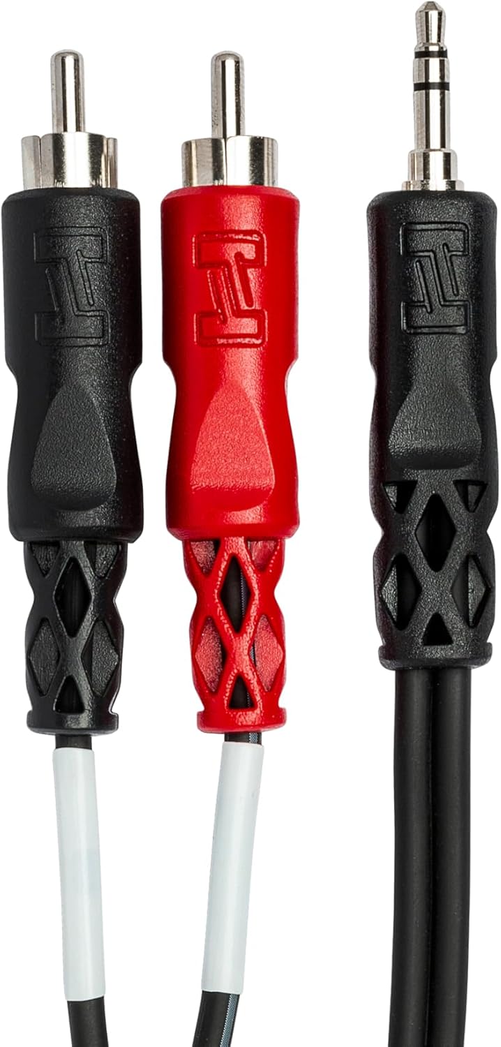 Hosa CMR-203, Stereo Breakout, 3.5 mm TRS to Dual RCA, 3 ft 3 Feet, 3 Feet