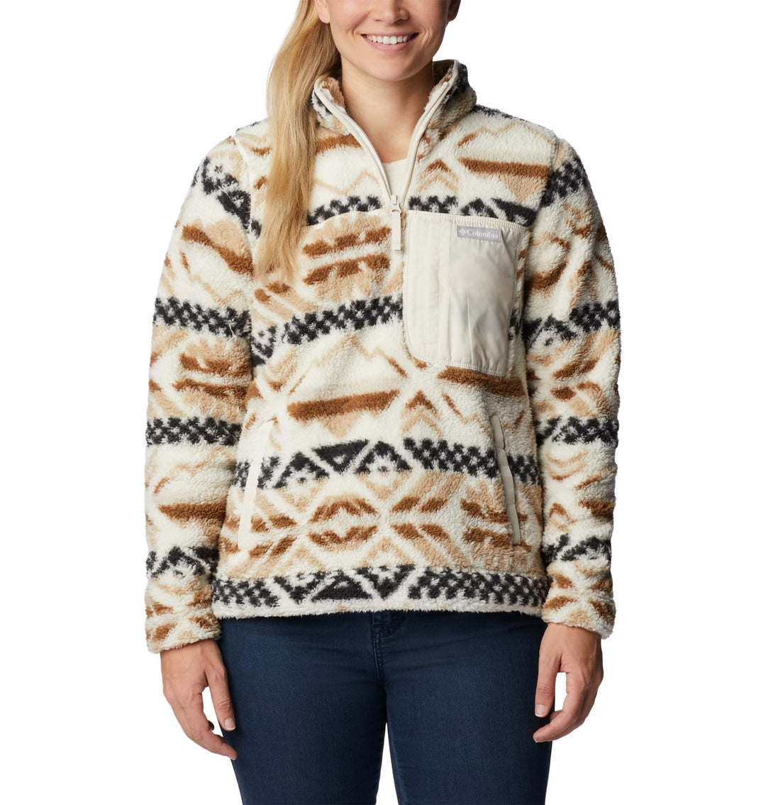 Columbia Damen West Bend Fleecepullover XL Chalk Checkered Peaks, Chalk, XL Chalk Checkered Peaks, C