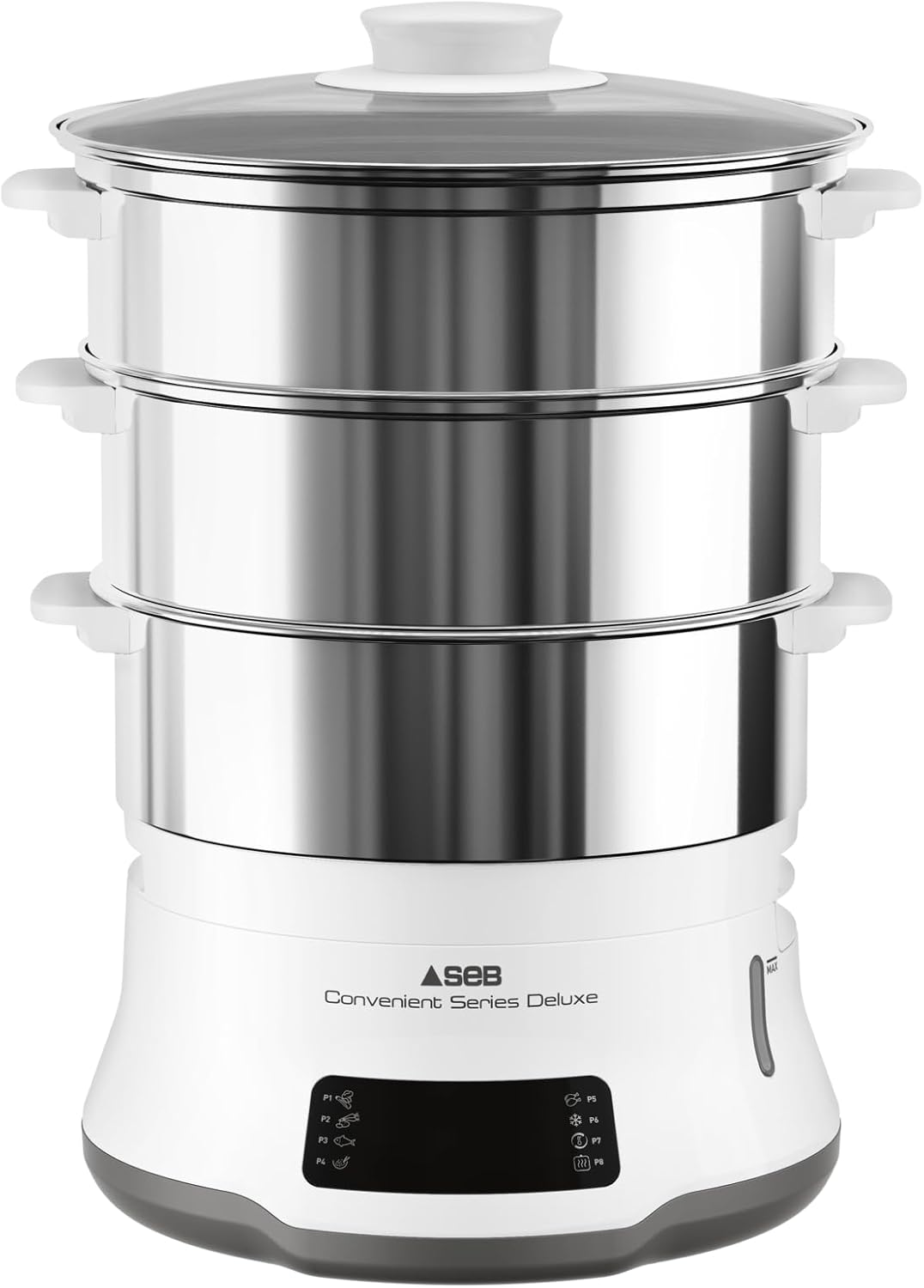 Tefal VC502D Convenient Series Deluxe Dampfgarer | einfacher Touchscreen | 8 Programme | Garen auf 3