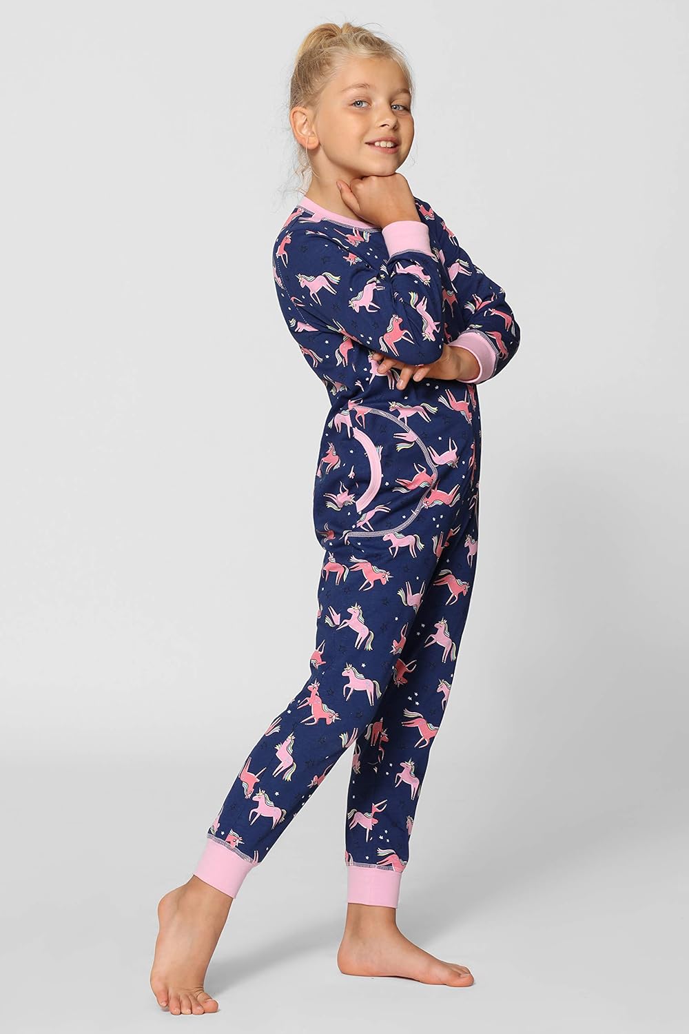 Merry Style Mädchen Schlafoverall Jumpsuit Mädchen Bequeme und warme Schlafanzug Kinder MS10-186 134