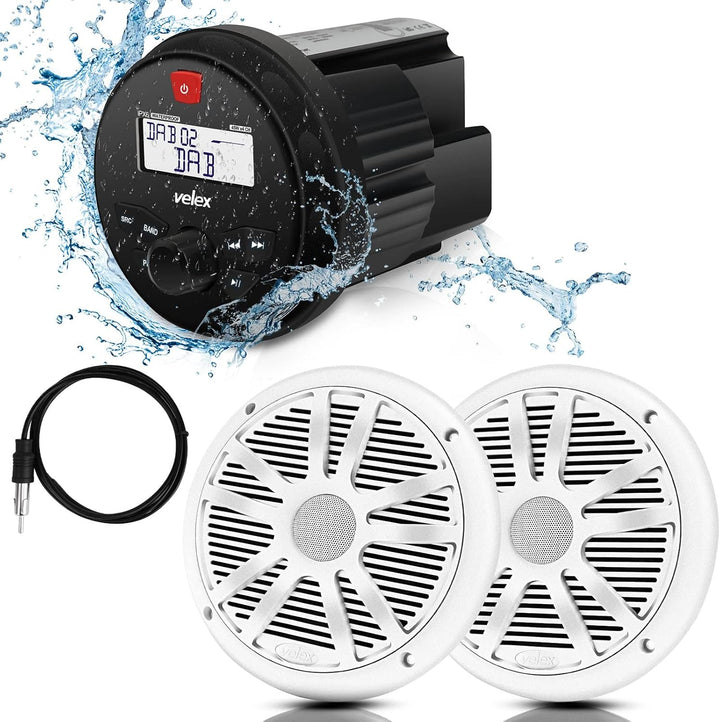 Wasserdicht Bluetooth Marine Stereo Lautsprecher 2 x 6.5 Inch Antenna -Empfänger mit MP3 Player am D