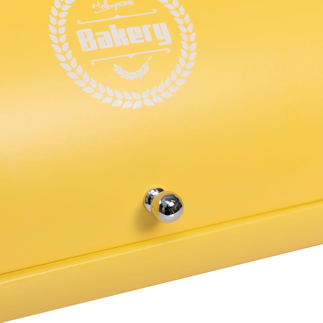 HollyHOME Bread Bin with Stainless Steel Body Metal Bread Bins for Kitchen Bread Storage Containers