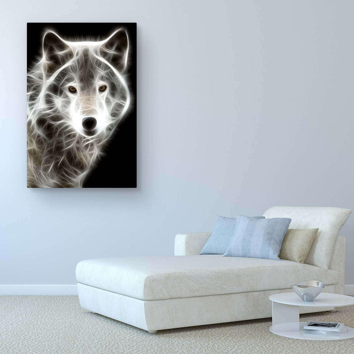 Startonight Bilder Weisser Wolf, Leinwandbilder Moderne Kunst, Tiere Wanddeko Kunstdrucke, Wandbilde