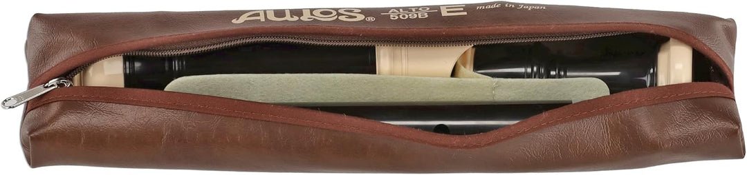 Aulos 700096 F-Alt Blockflöte Symphony Mod.509B barocke Griffw.braun, komplett mit Tasche, Wischerst