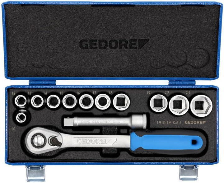 GEDORE 19 KMU-20 Steckschlüssel-Satz 12" 13-TLG 6-Kant 10-24 mm, teilig 13-teilig, 13-teilig
