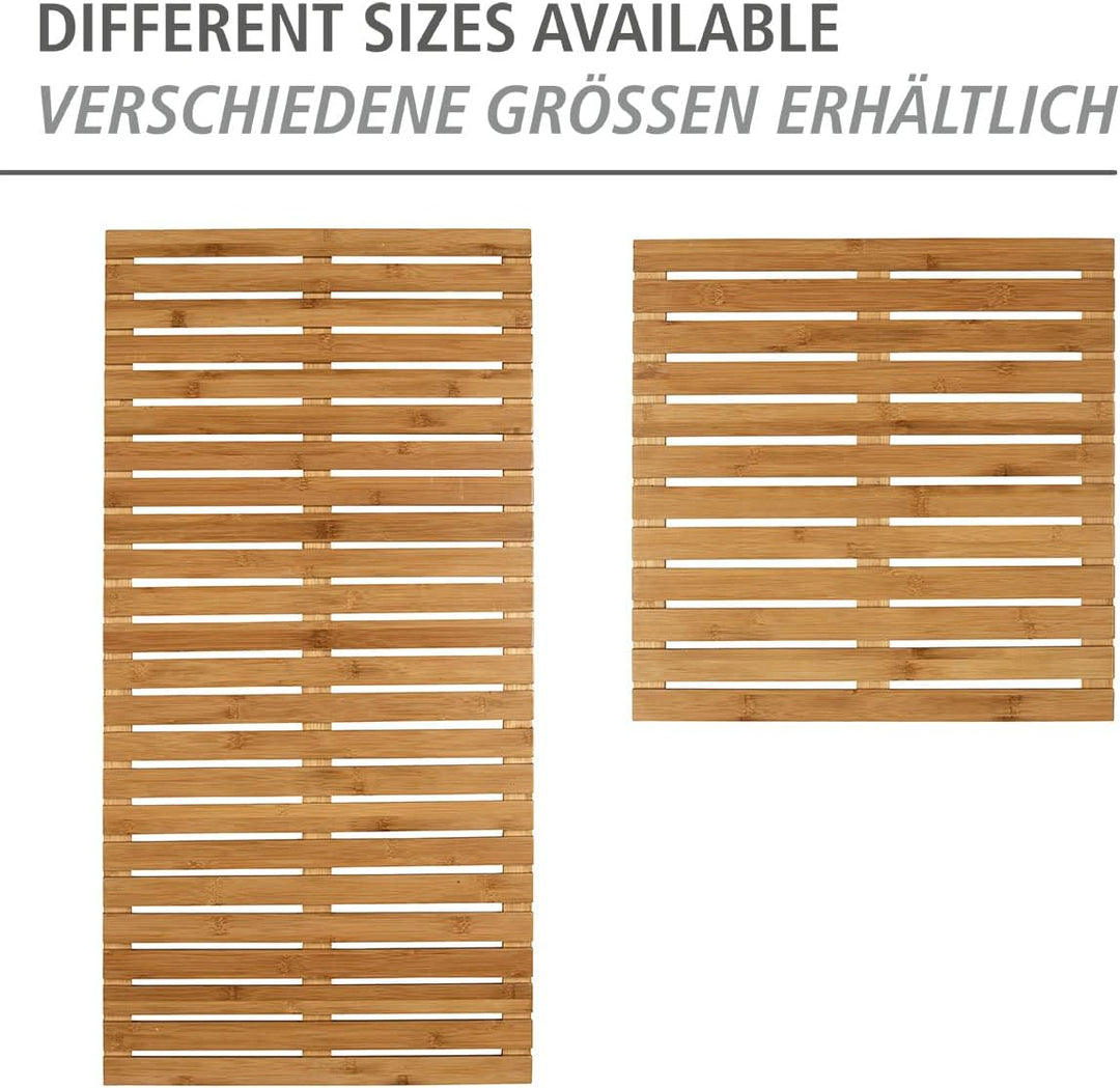 WENKO Baderost Bambus 50 x 50 cm, rutschfeste Badewannenmatte Antirutschmatte Mod. Indoor u. Outdoor