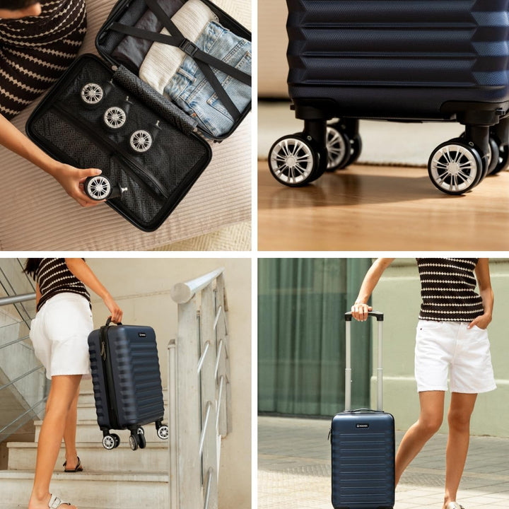 NUMADA - Reisekoffer Kabine 40 x 25 x 20 cm (20 l) Upfly Underseat 16 XXS mit abnehmbaren Rädern, Ka