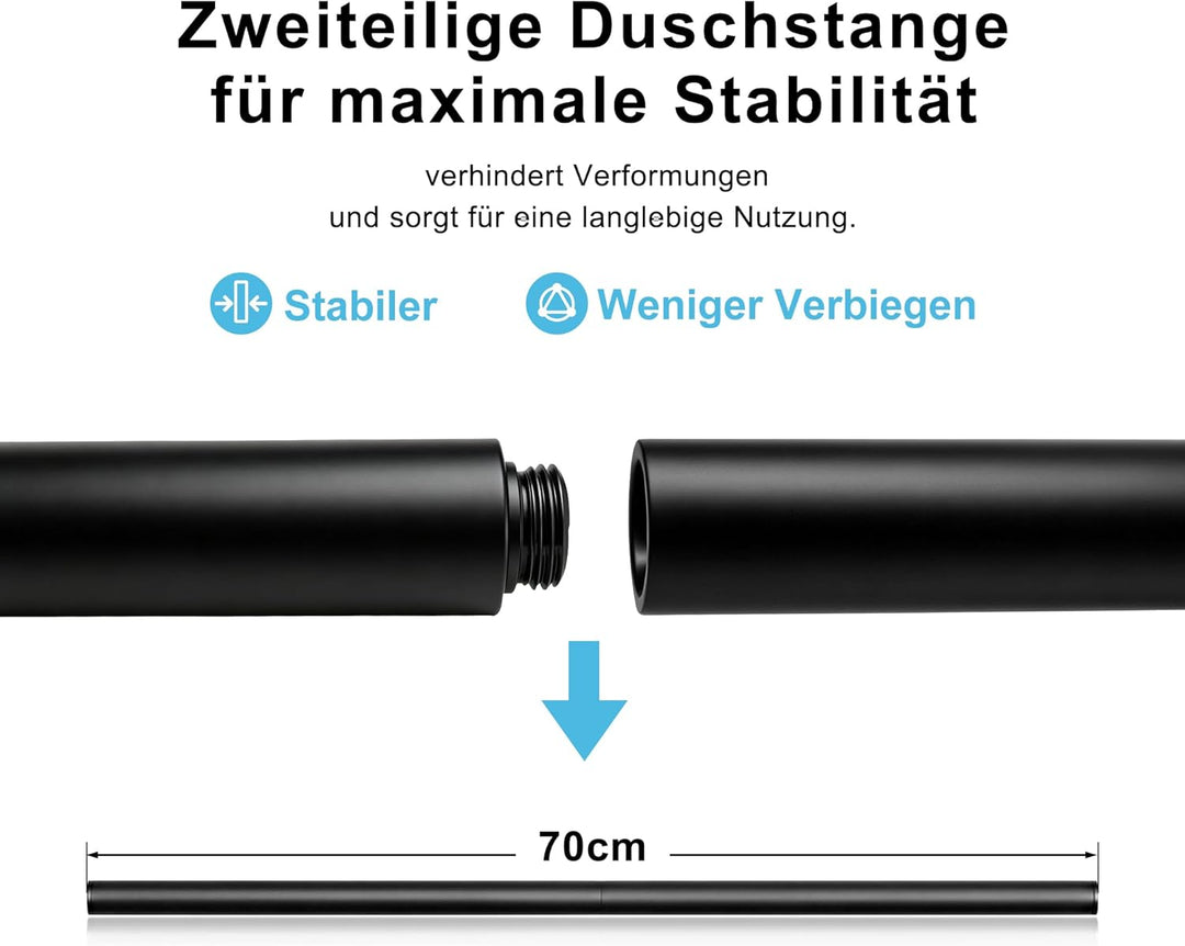 Görbach Duschset Rail Shower kit Handbrause Duschstange Duschablage/Seifenschale Handbrauseschlauch