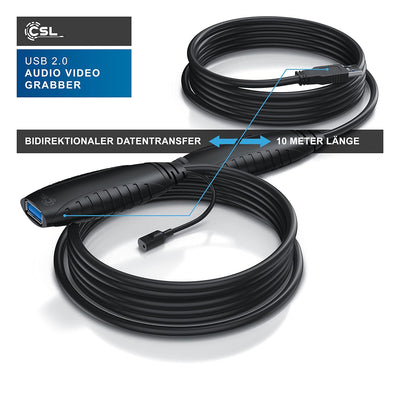 CSL - 10m USB 3.2 Repeaterkabel Verlängerungskabel aktiv - 10 Meter - USB 3.2 Gen1 - Repeater Verlän