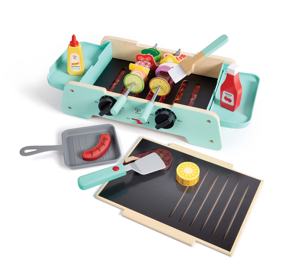 Hape Grill mit gusseiserner Pfanne, Kinderrollenspiel, mit Sound, ab 24 Monaten