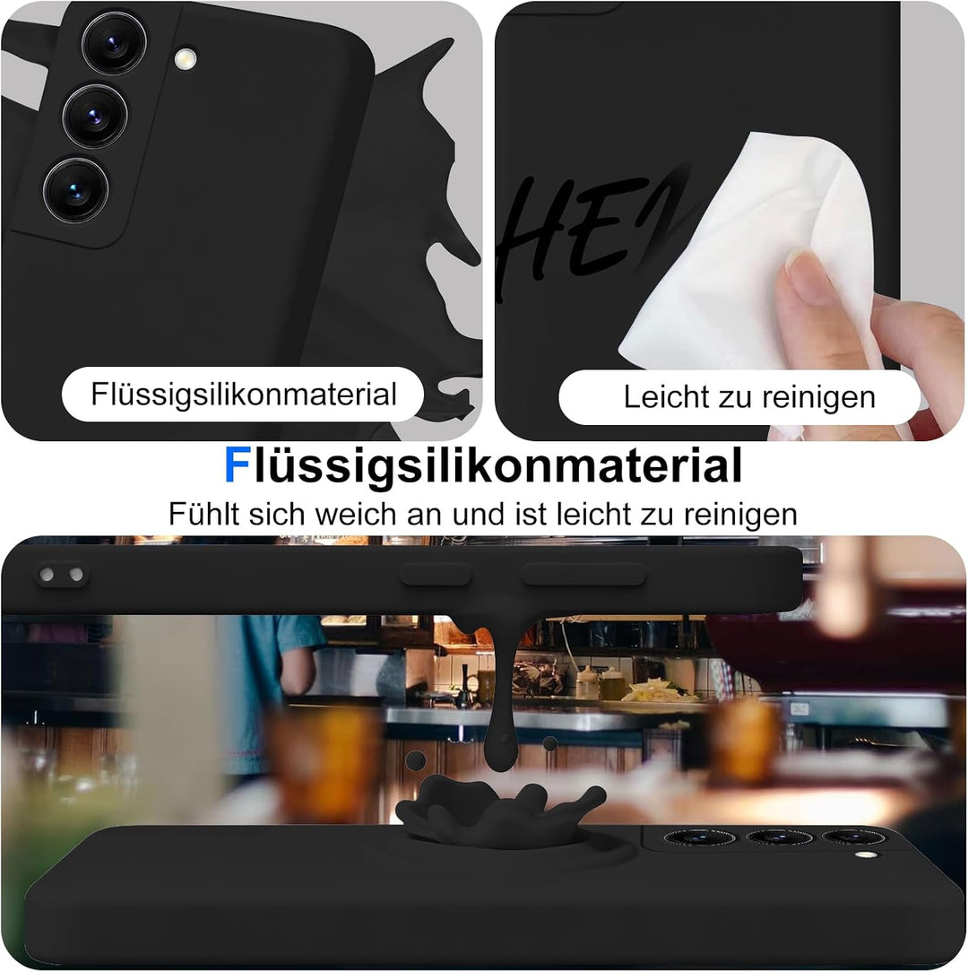 Handyhülle für Samsung Galaxy S22 Hülle [Material-Upgrade] Soft Silicone Case mit Mikrofaserfutter R