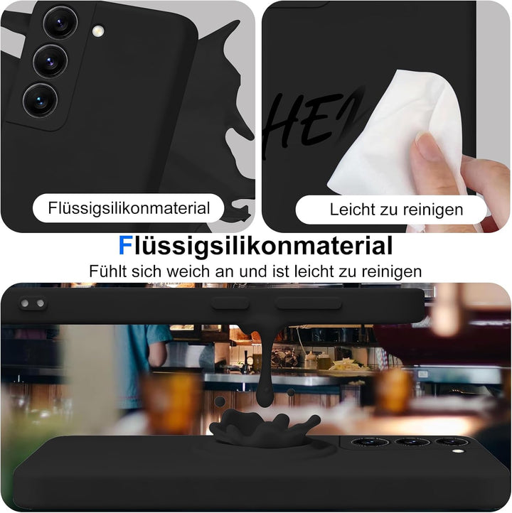 Handyhülle für Samsung Galaxy S22 Hülle [Material-Upgrade] Soft Silicone Case mit Mikrofaserfutter R