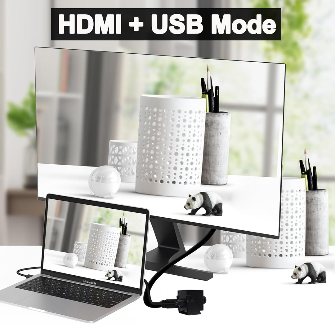 Svpro 4K Webcam HDMI USB Dual Output für Computer/Monitor/Projektor/TV, Weitwinkel Kamera Verzerrung