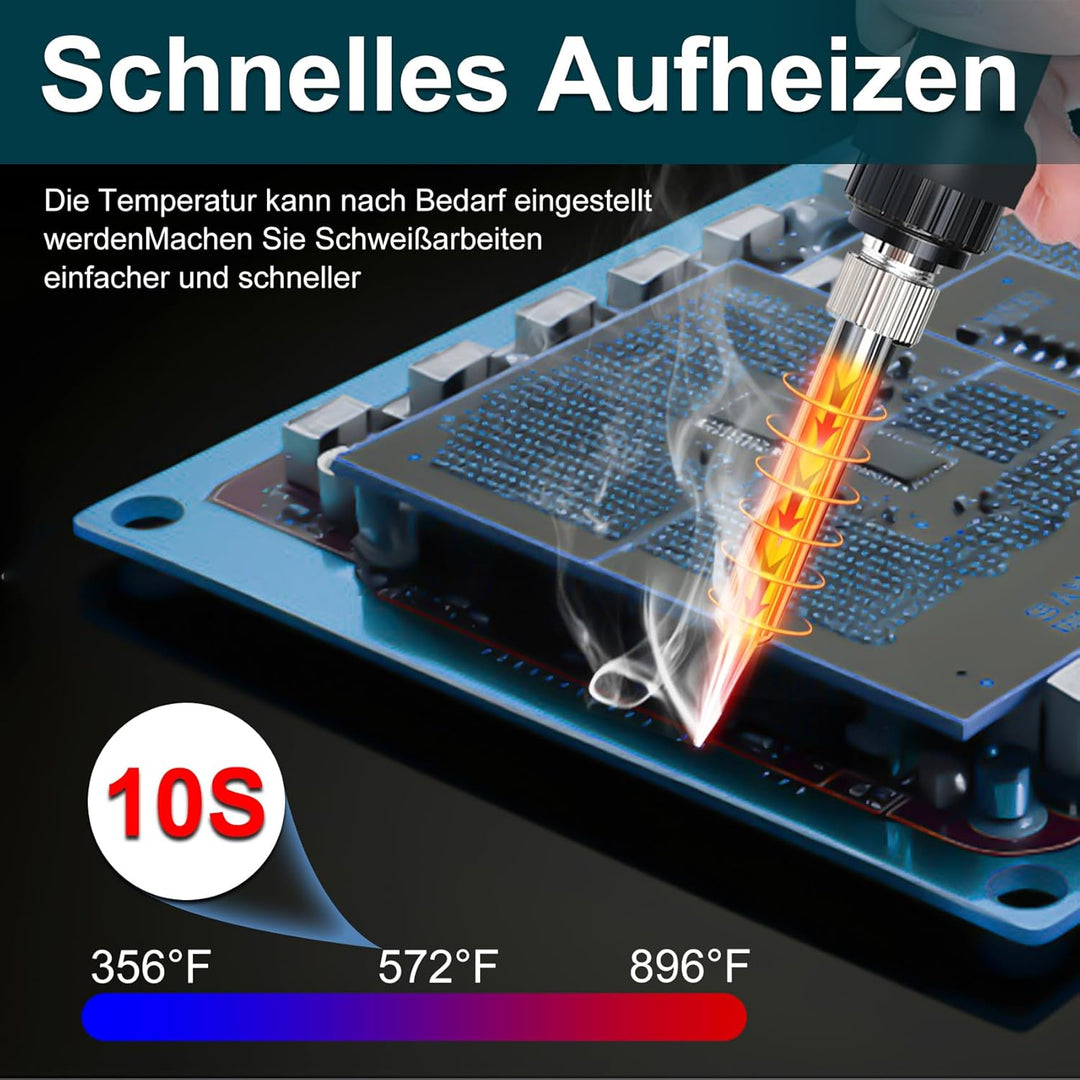 kabelloser Lötkolben Set kompatibel mit Bosch 18V BAT Akku, Tragbarer Kabelloser Lötkolben mit Unter