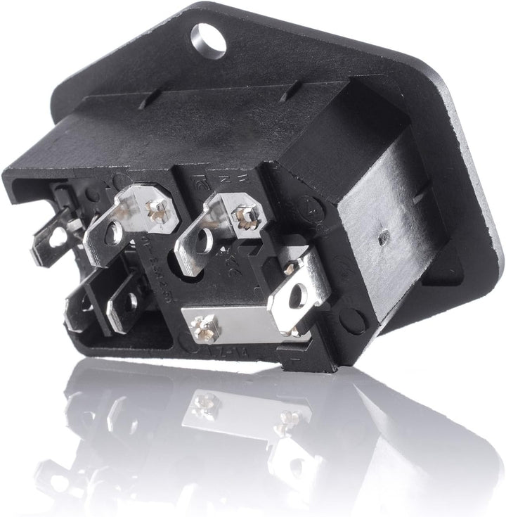 Hifi Lab 4X Kaltgeräte Einbau-Stecker Einbau-Buchse C-14 mit Schalter Audio Kaltgeräte-Buchse Einbau