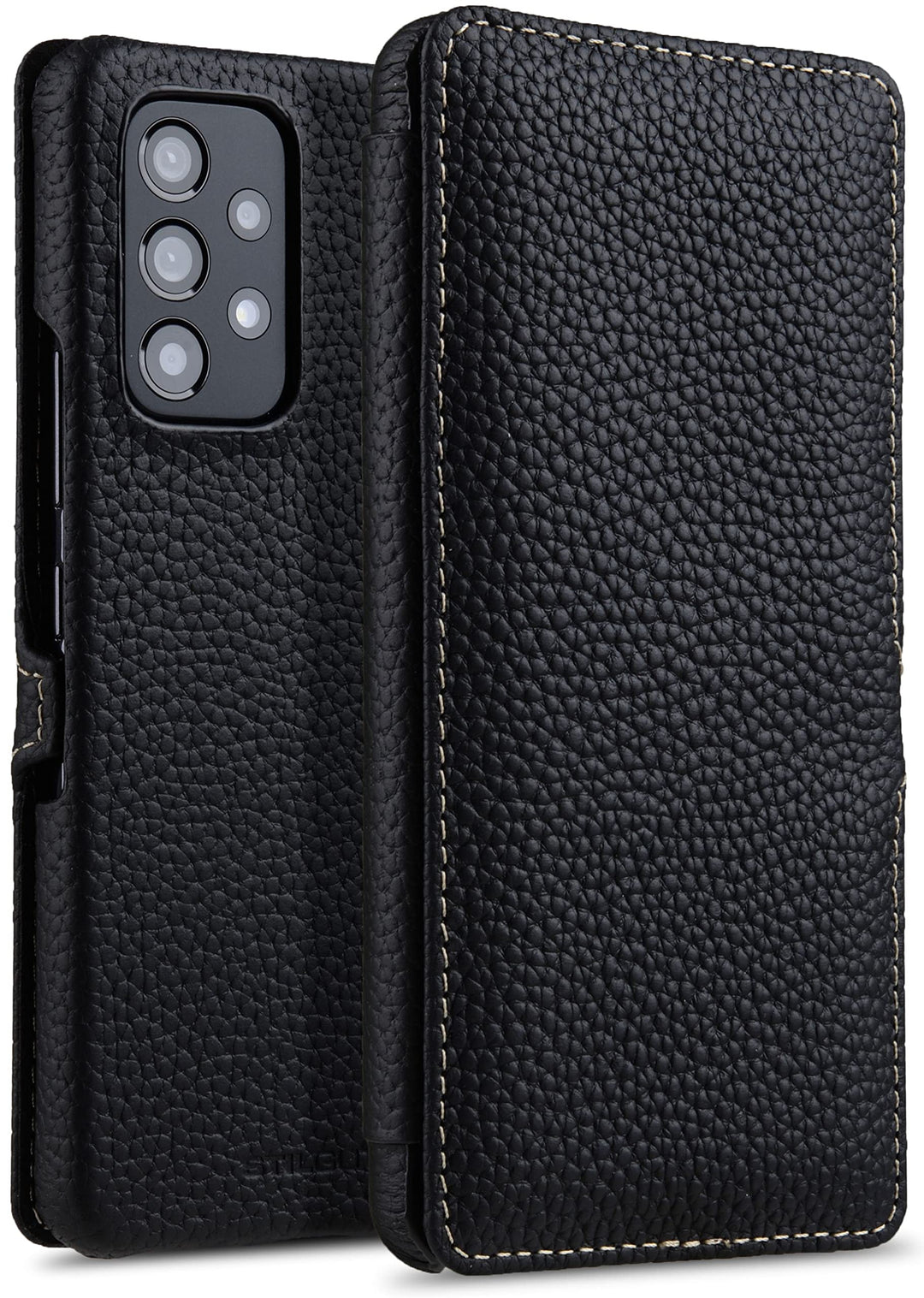 STILGUT Book Case kompatibel mit Samsung Galaxy A53 5G Hülle aus Leder mit Clip-Verschluss, Lederhül
