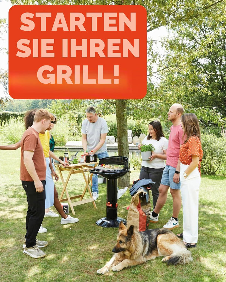 Barbecook Loewy 40 mini grill Holzkohlegrill BBQ mit Windschutz, Grillen für 4 Personen, schwarz, 40