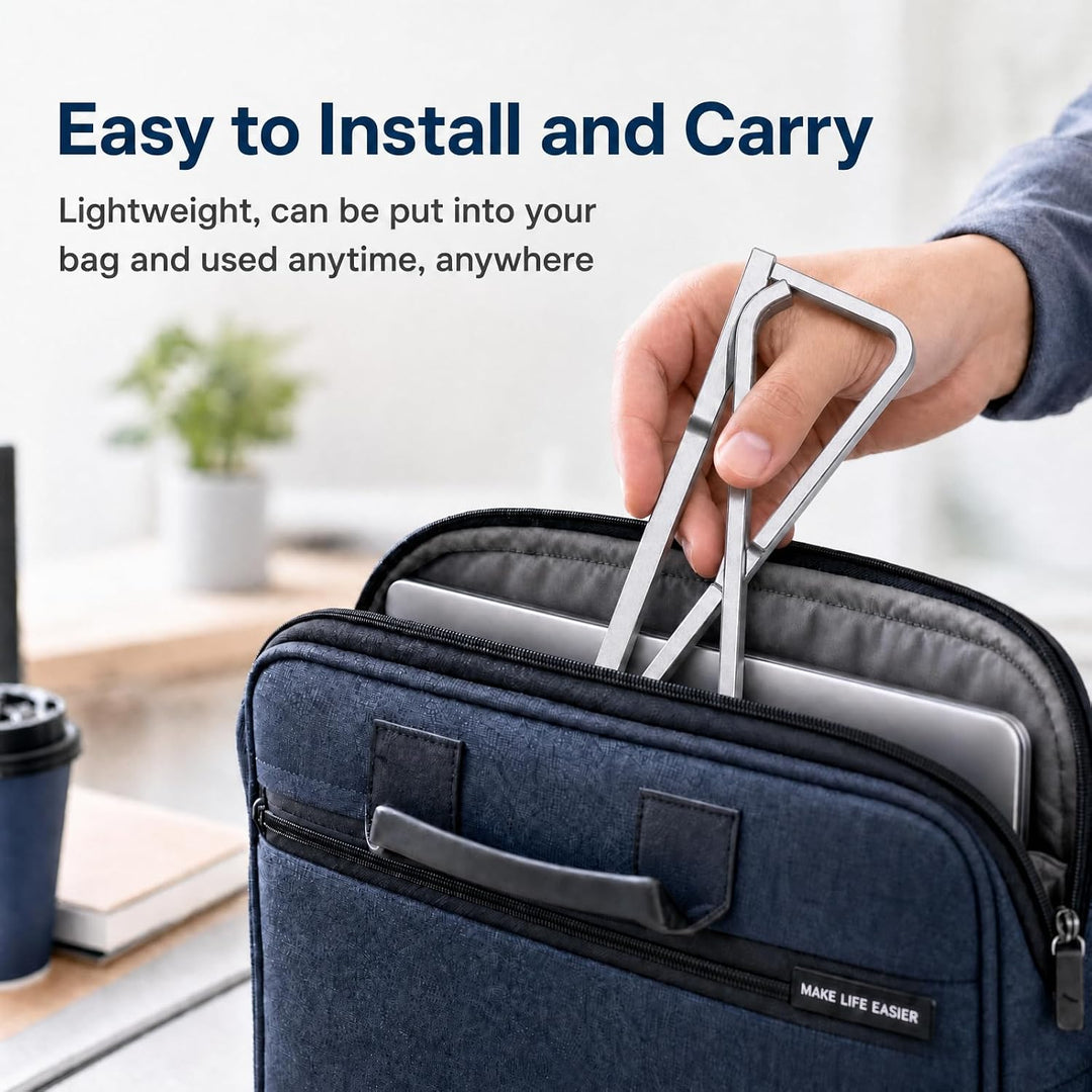 Tragbarer Laptop Ständer, Faltbarer Aluminium Laptopständer Ergonomisch, Belüfteter Laptop Riser Kom