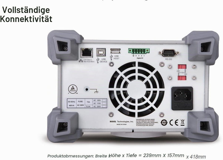 RIGOL DP832 DC-Netzteil, 3 Ausgänge, 30V/3A || 30V/3A, 5V/3A, 195 W, geringe Welligkeit und Rauschen