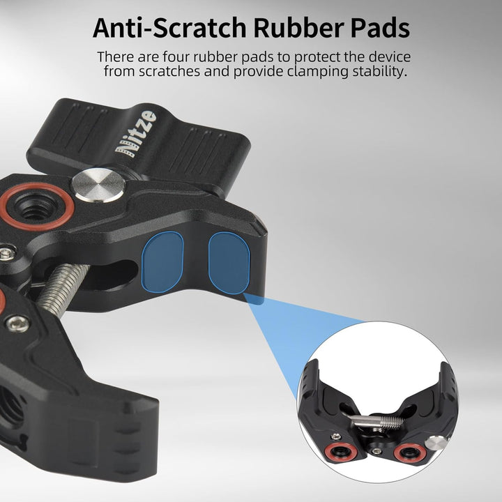 Nitze Super Clamp Klammer with 3/8" to 1/4" Thread Adapter, Payload Up to 5 Kg,Crab Shaped Camera Cl