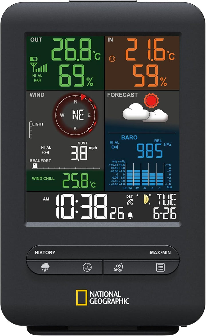 Bresser zusätzliche Basisstation für 7002525 Funk Wetterstation 5-in-1 Beaufort Wetter-Center mit Ra