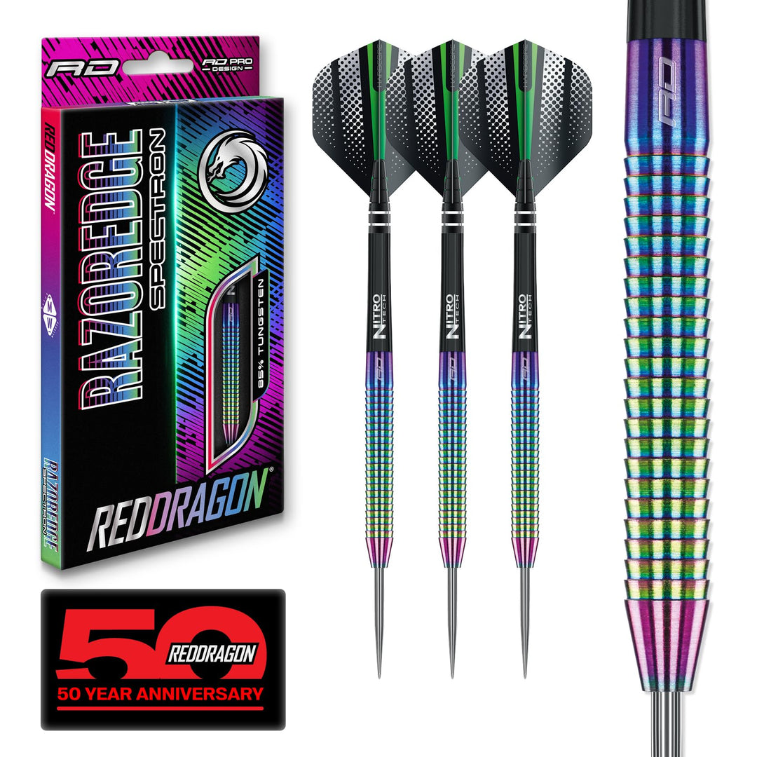 RED DRAGON Razor Edge Series Dartpfeile Tungsten Profi Steel Darts mit Flights und Schäfte 23 g 2 St